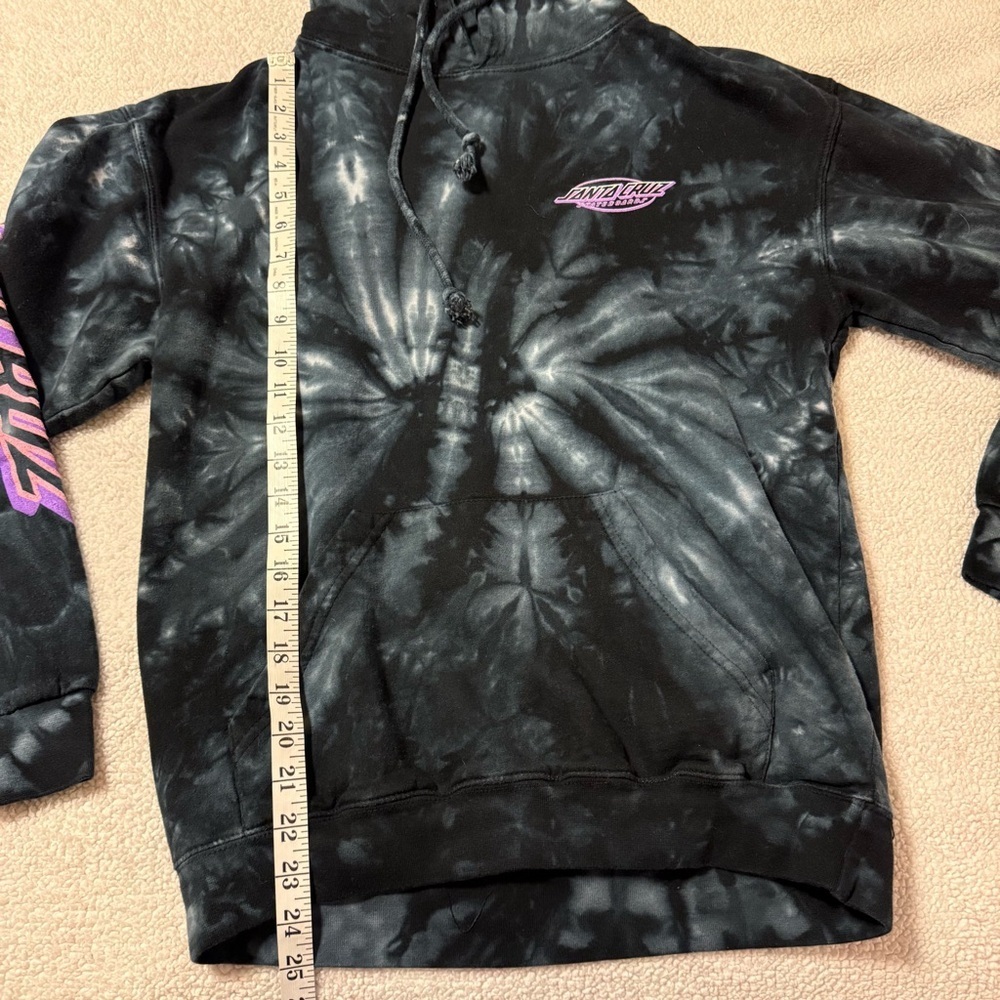 Santa Cruz Broken Dot Tie Dye Hoodie Sweatshirt Skateboards Black Purple Skate - Picture 4 of 8